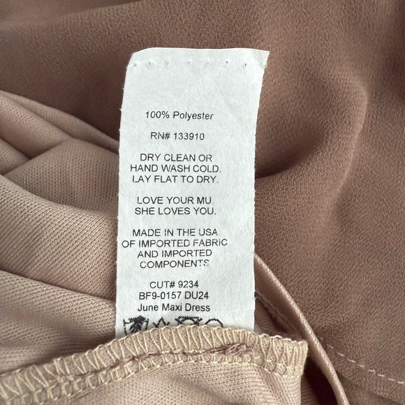 NWT Show Me Your Mumu Emily Empire Maxi Dress Soft Beige Chiffon Size M - Picture 10 of 11